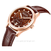 BONIA BNB10857-2547 Brown Rosegold Leather Strap